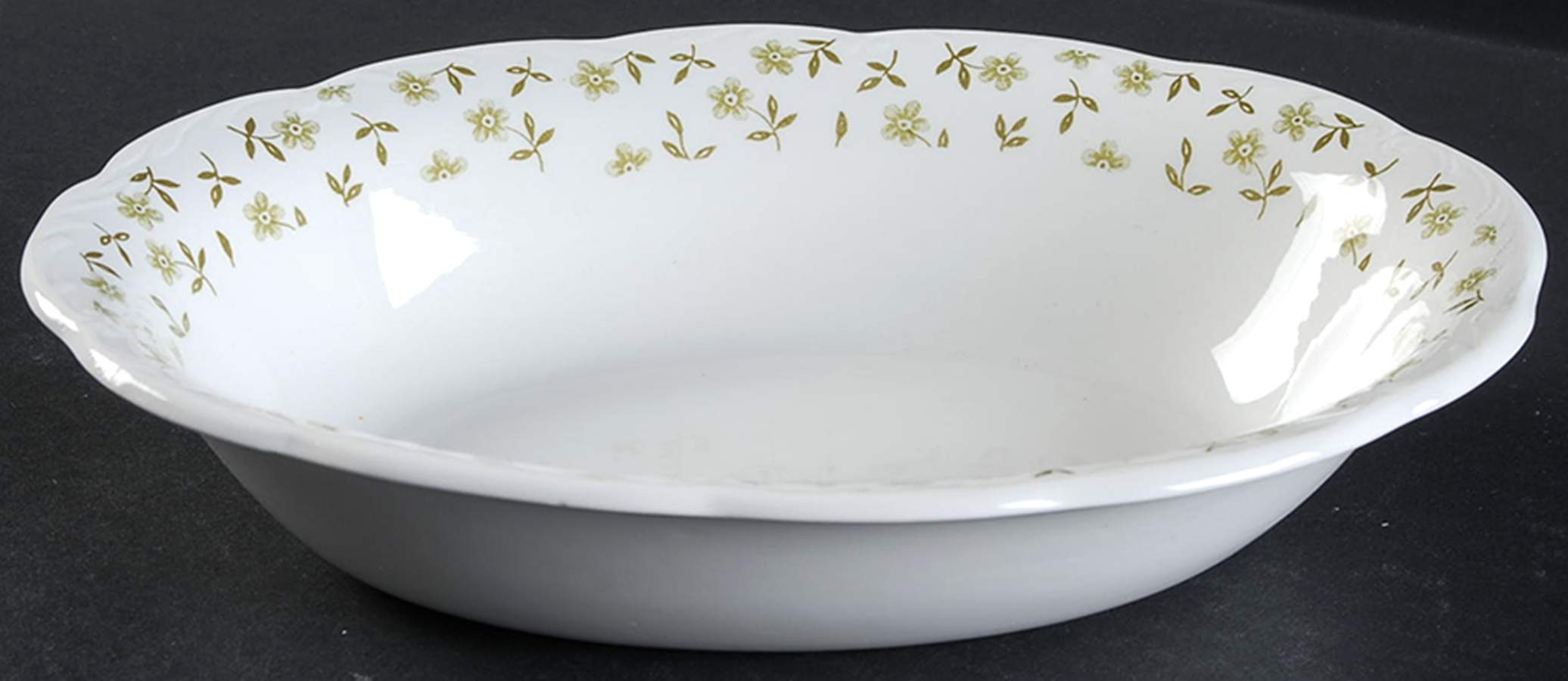 Forget Me Not Green 9" Oval Vegetable Bowl by J & G Meakin-1