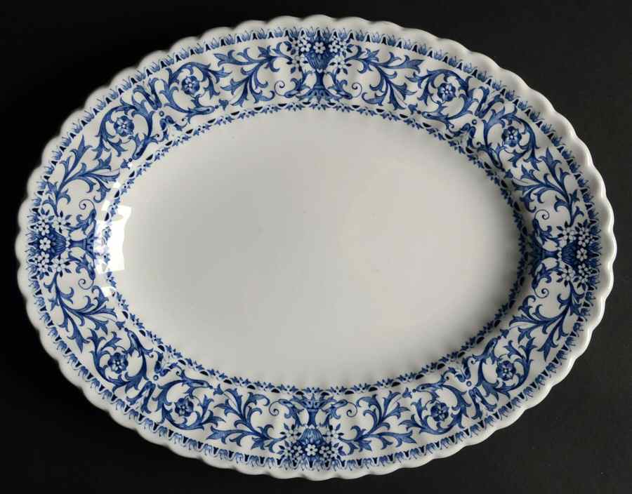 Forum Blue 12" Oval Serving Platter by J & G Meakin-1