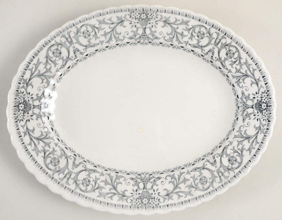 Forum Black 12" Oval Serving Platter by J & G Meakin-1