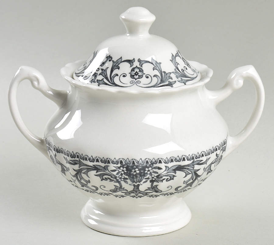 Forum Black Sugar Bowl & Lid by J & G Meakin-1