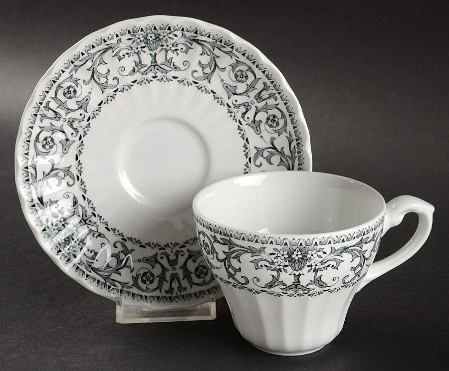 Forum Black Flat Cup & Saucer Set by J & G Meakin-1