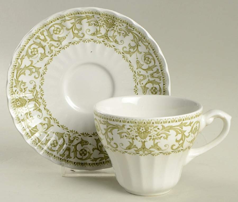 Forum Green Flat Cup & Saucer Set by J & G Meakin-1