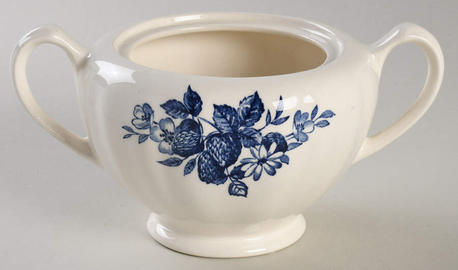 Gainsborough Blue Sugar Bowl No Lid by J & G Meakin-1