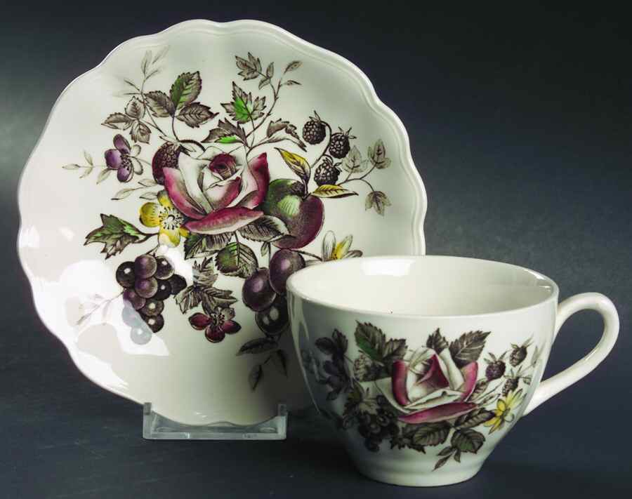 Gainsborough Multi Flat Cup & Saucer Set by J & G Meakin-1