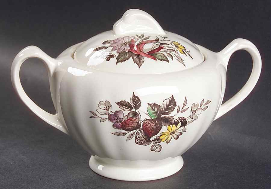 Gainsborough Multi Sugar Bowl & Lid by J & G Meakin-1