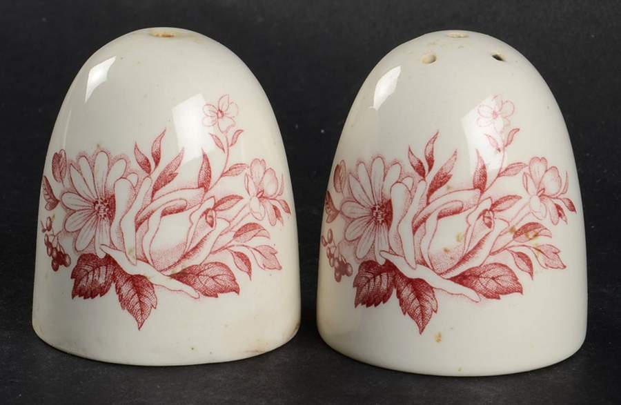 Gainsborough Red Salt & Pepper Set by J & G Meakin-1