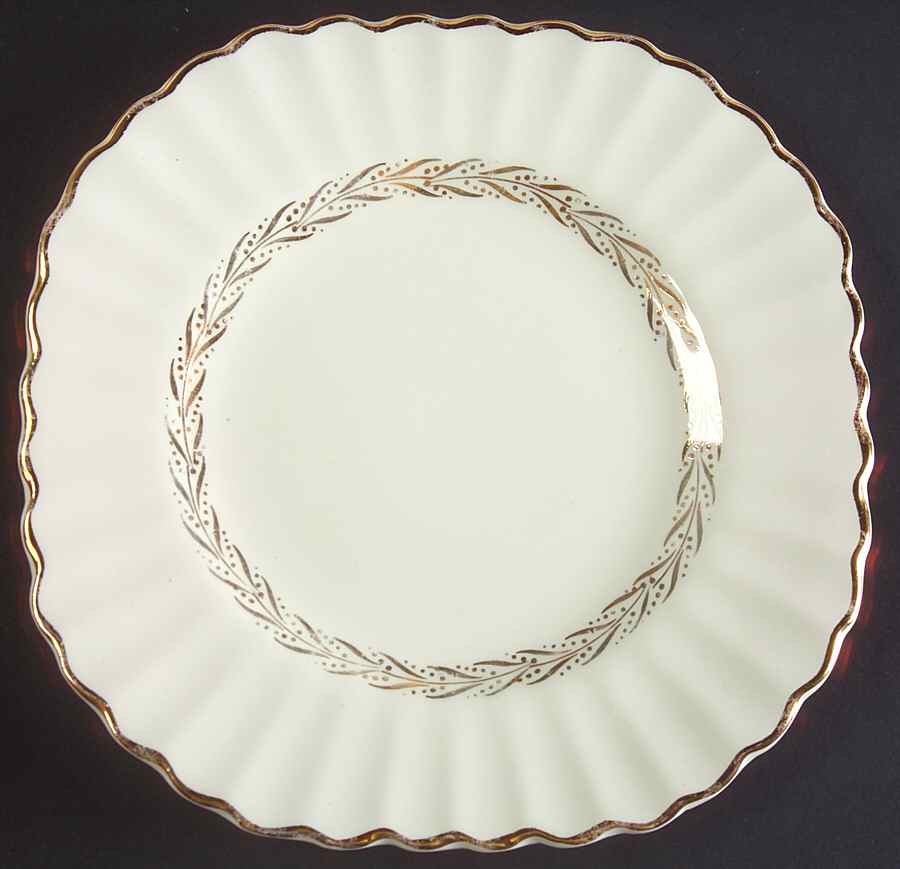 Garland (Gold Laurel) Square Dessert Plate by J & G Meakin-1