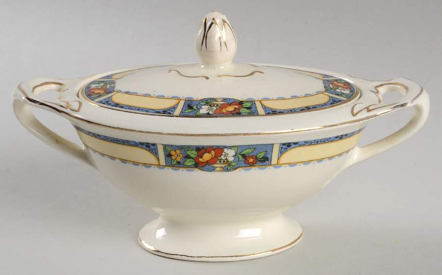 Glendale Sugar Bowl & Lid by J & G Meakin-1