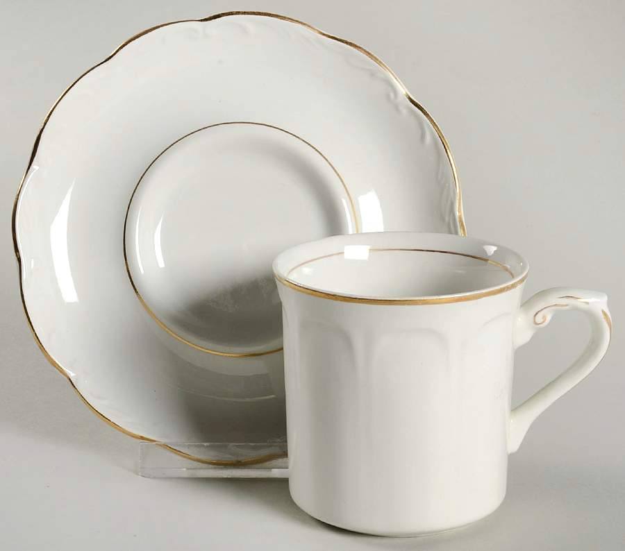 Goldenaire Flat Cup & Saucer Set by J & G Meakin-1