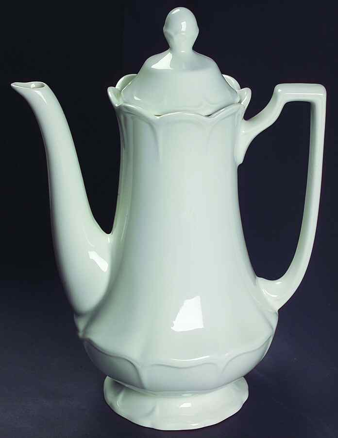 Heirloom White Coffee Pot & Lid by J & G Meakin-1