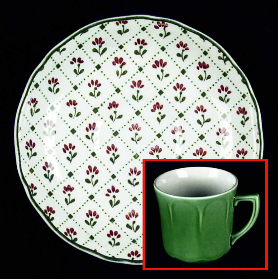 Heirloom Green Saucer by J & G Meakin-1