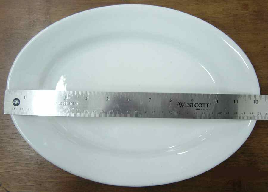 Heritage White 12" Oval Serving Platter by J & G Meakin-1