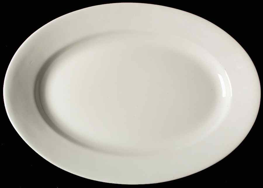 Heritage White 18" Oval Serving Platter by J & G Meakin-1