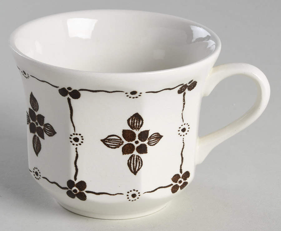 Homespun Brown Flat Cup by J & G Meakin-1
