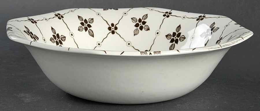 Homespun Brown 8" Round Vegetable Bowl by J & G Meakin-1