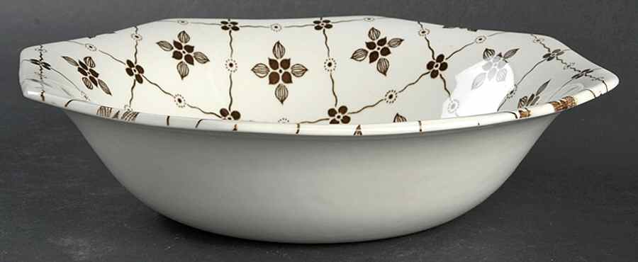 Homespun Brown 8" Round Vegetable Bowl by J & G Meakin-1