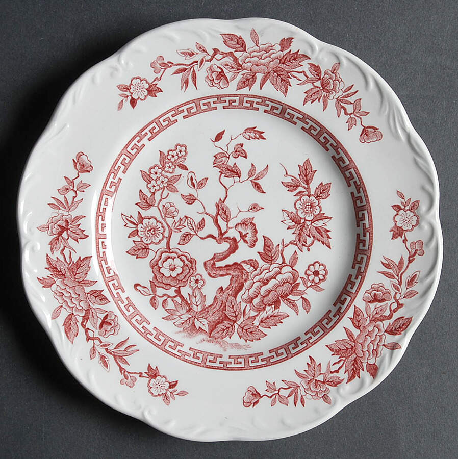 India Pink Dessert/Pie Plate by J & G Meakin-1