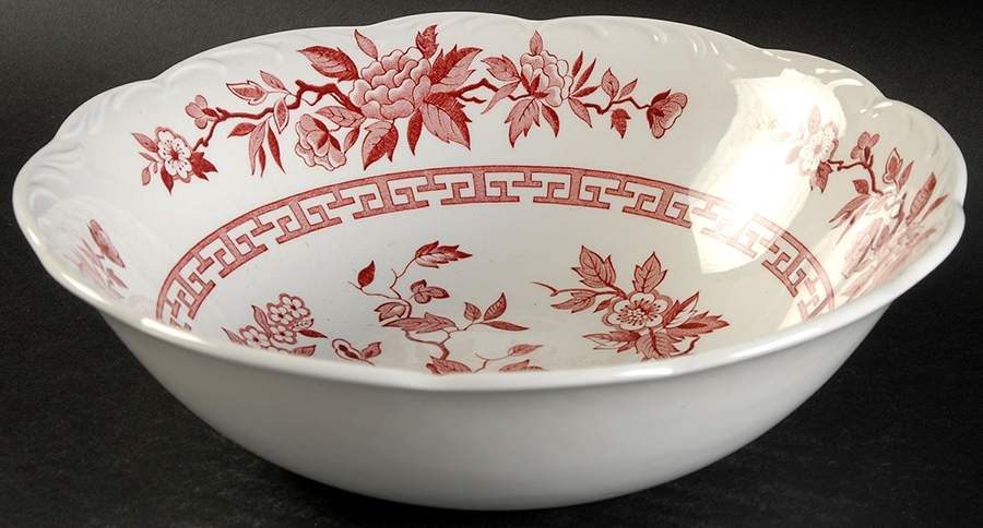 India Pink 8" Round Vegetable Bowl by J & G Meakin-1