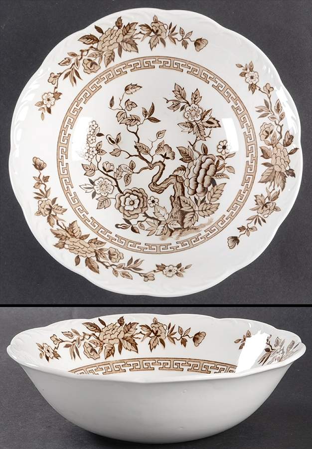 India Brown 8" Round Vegetable Bowl by J & G Meakin-1