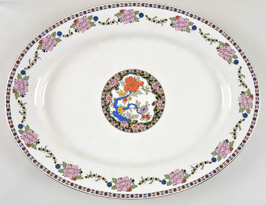 Indian Prince 17" Oval Serving Platter by J & G Meakin-1