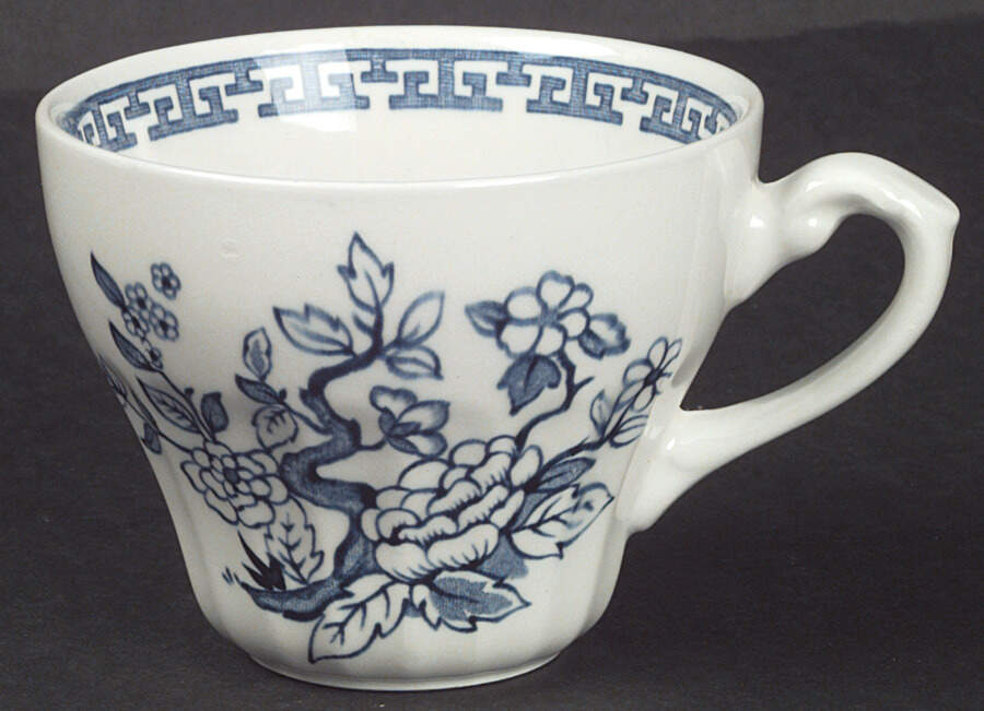 Indian Tree (Swirl Edge, Blue Design) Flat Cup by J & G Meakin-1