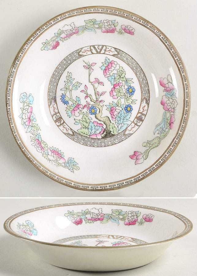 Indian Tree (Smooth Edge, Multi) Coupe Soup Bowl by J & G Meakin-1