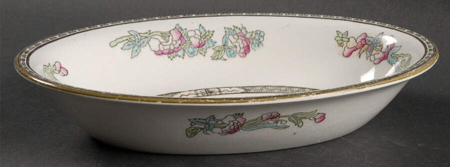 Indian Tree (Smooth Edge, Multi) 10" Oval Vegetable Bowl by J & G Meakin-1