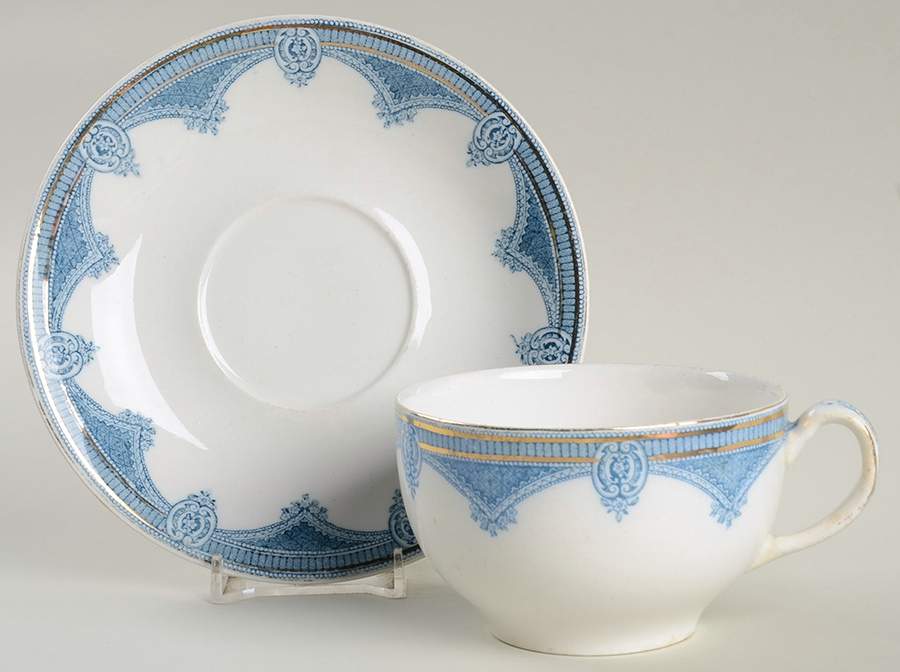 Ipswich Blue Flat Cup & Saucer Set by J & G Meakin-1