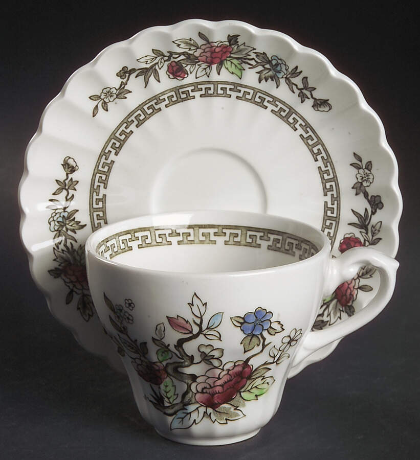 Kashmir Flat Cup & Saucer Set by J & G Meakin-1