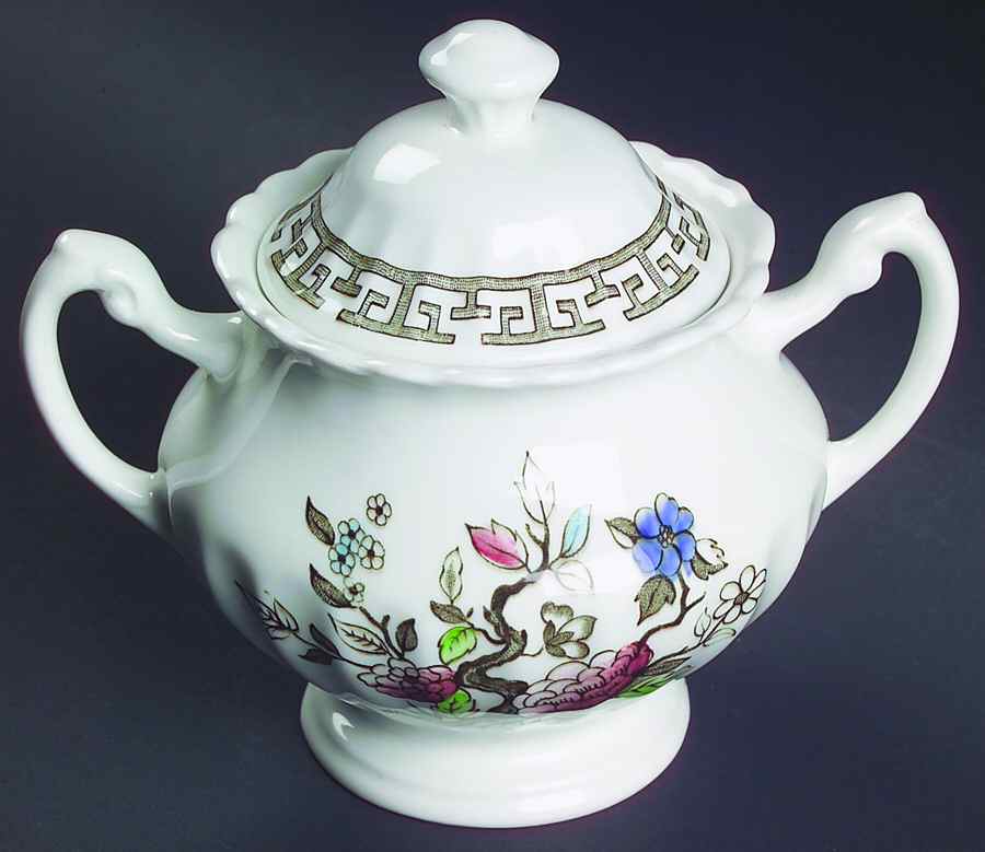 Kashmir Sugar Bowl & Lid by J & G Meakin-1