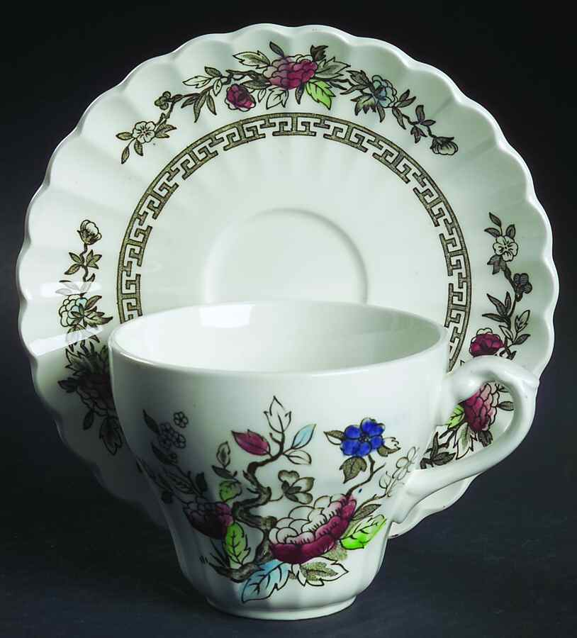 Kashmir Flat Cup & Saucer Set by J & G Meakin-1