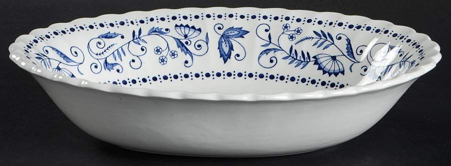 Legato Blue 9" Oval Vegetable Bowl by J & G Meakin-1