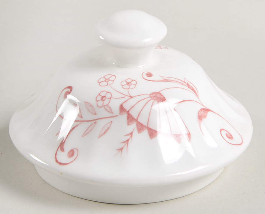 Legato (Red On White) Lid for Sugar Bowl by J & G Meakin-1