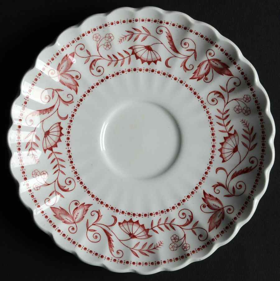 Legato (Red On White) Saucer by J & G Meakin-1
