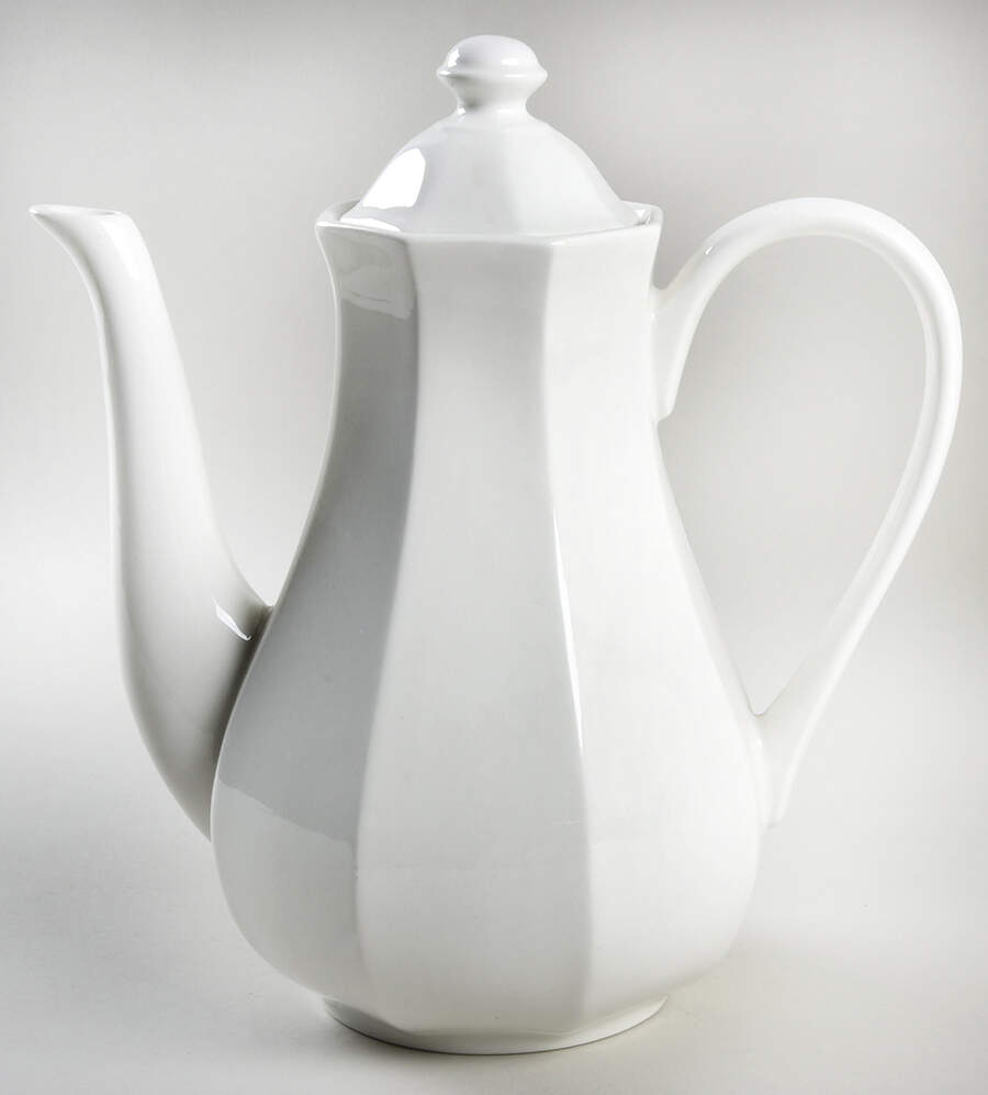 Liberty White Coffee Pot & Lid by J & G Meakin-1
