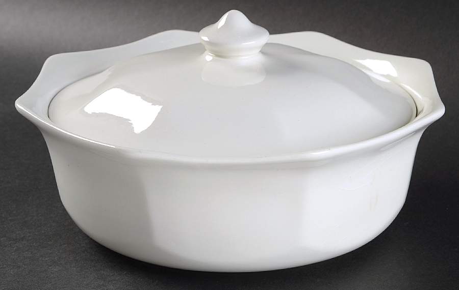 Liberty White Round Covered Vegetable by J & G Meakin-1