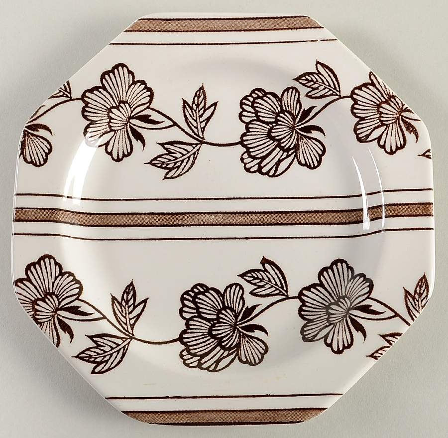 Lotus Brown Dessert/Pie Plate by J & G Meakin-1