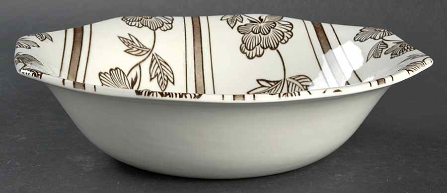 Lotus Brown 8" Round Vegetable Bowl by J & G Meakin-1