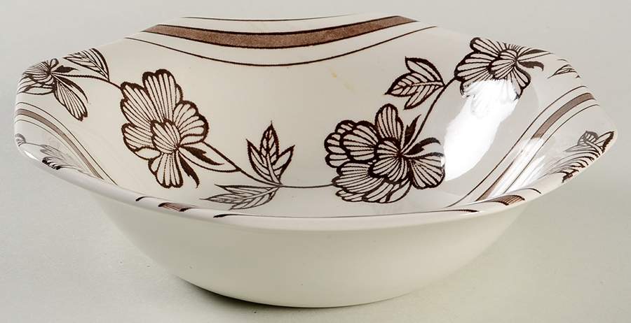 Lotus Brown Coupe Cereal Bowl by J & G Meakin-1