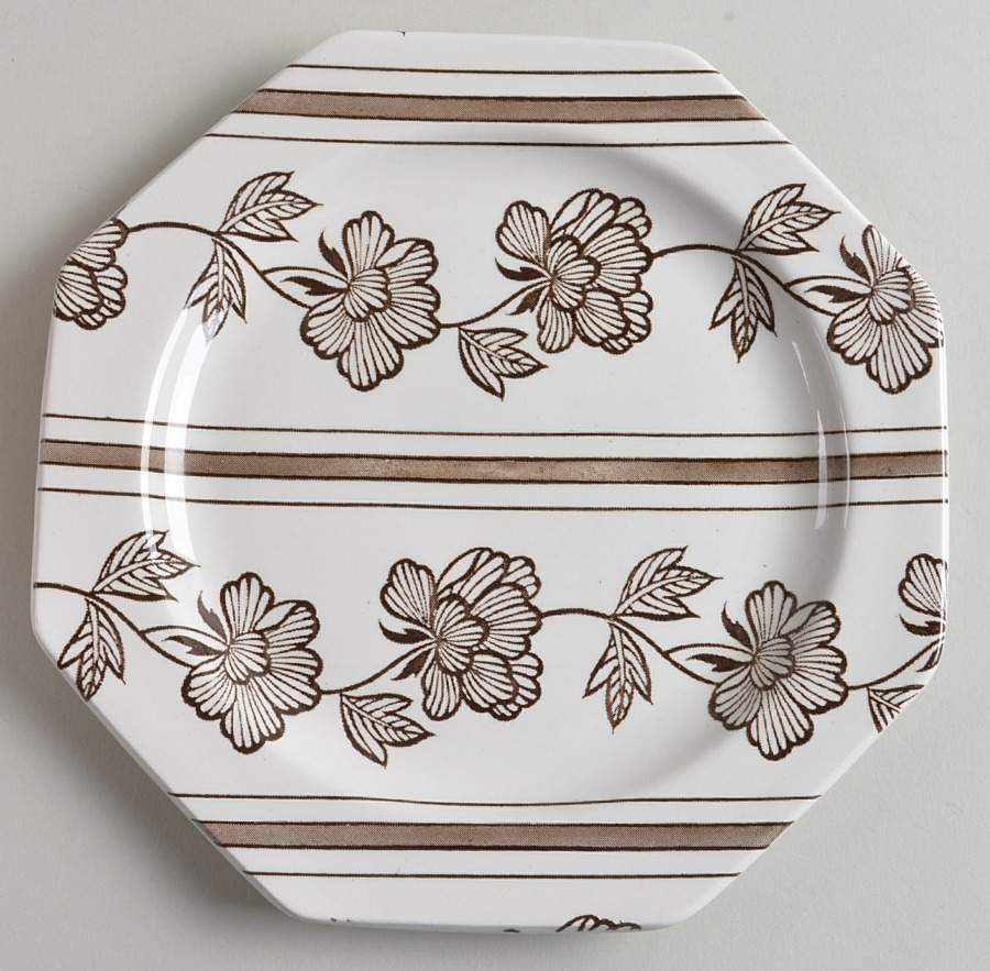 Lotus Brown Salad Plate by J & G Meakin-1