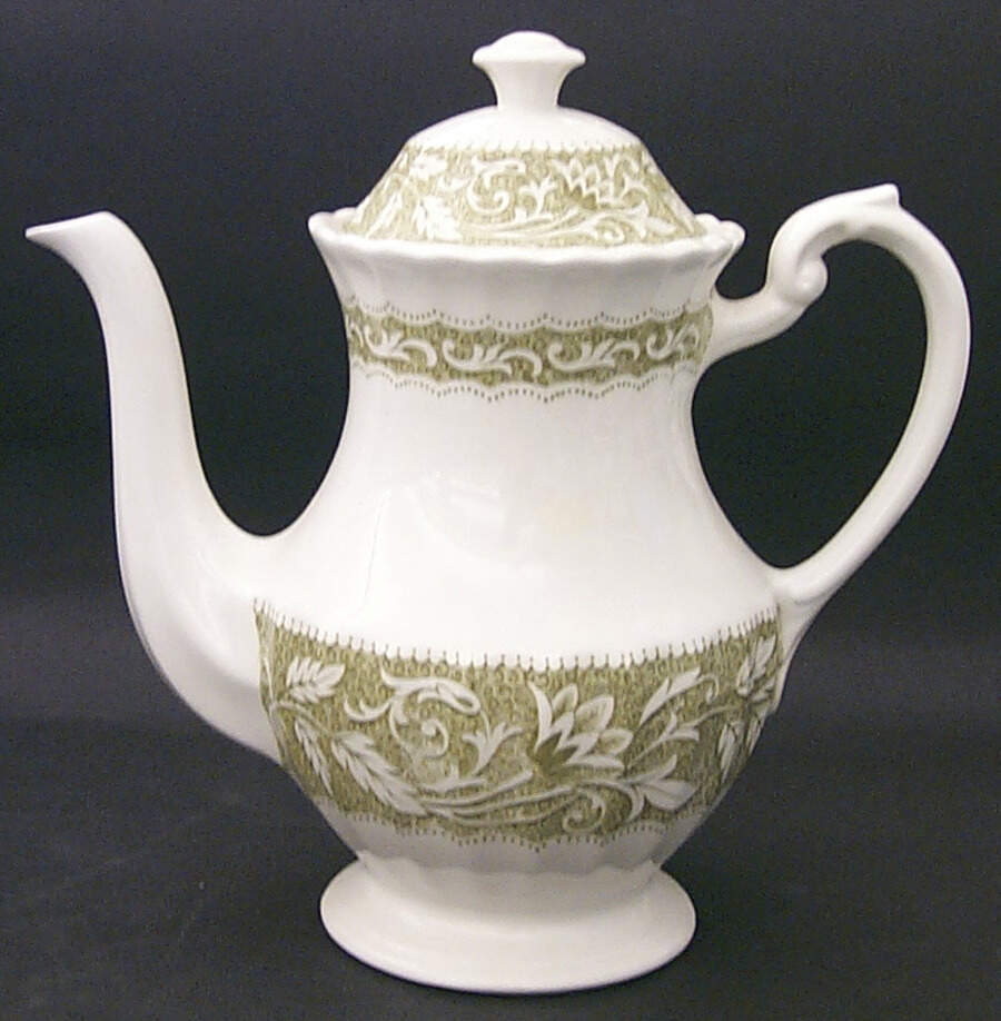 Lucerne Green Coffee Pot & Lid by J & G Meakin-1