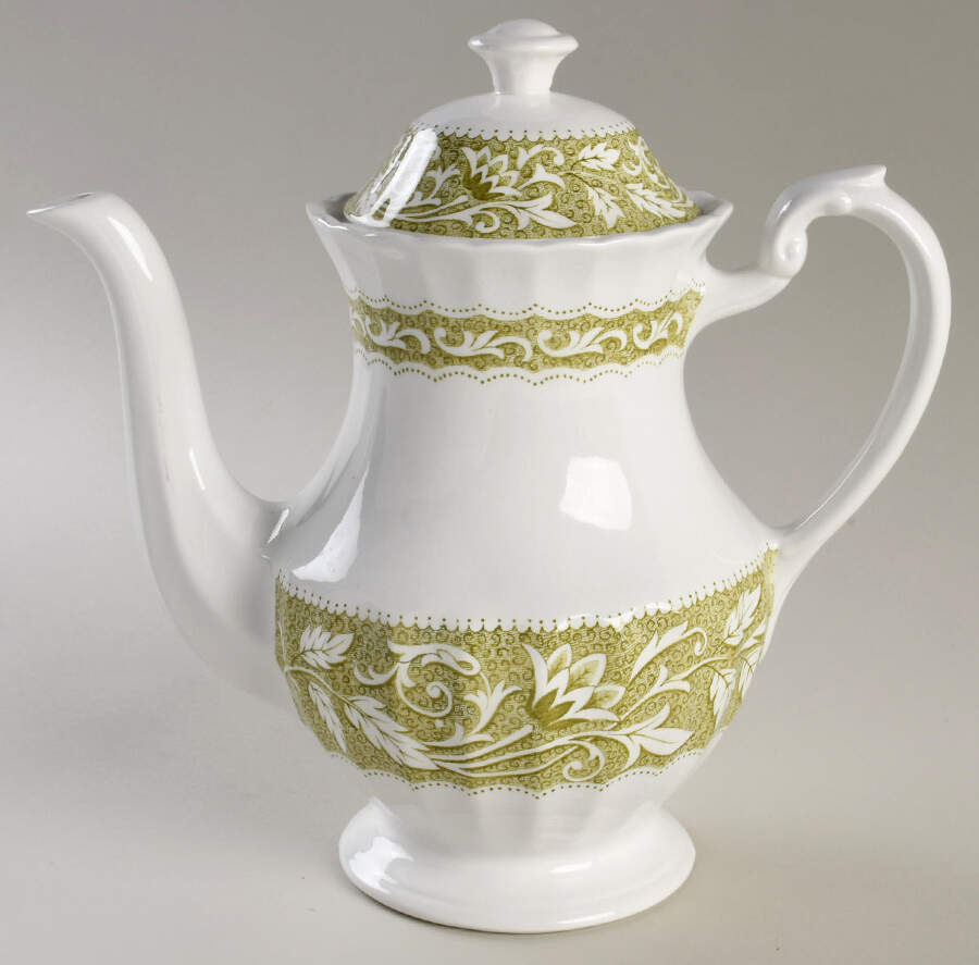Lucerne Green Coffee Pot & Lid by J & G Meakin-1