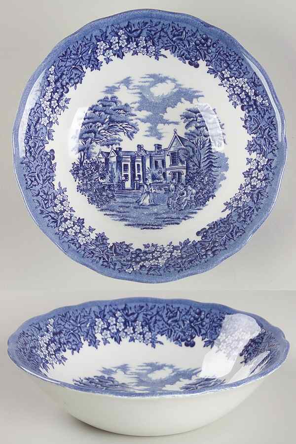 Merrie England Blue Coupe Cereal Bowl by J & G Meakin-1