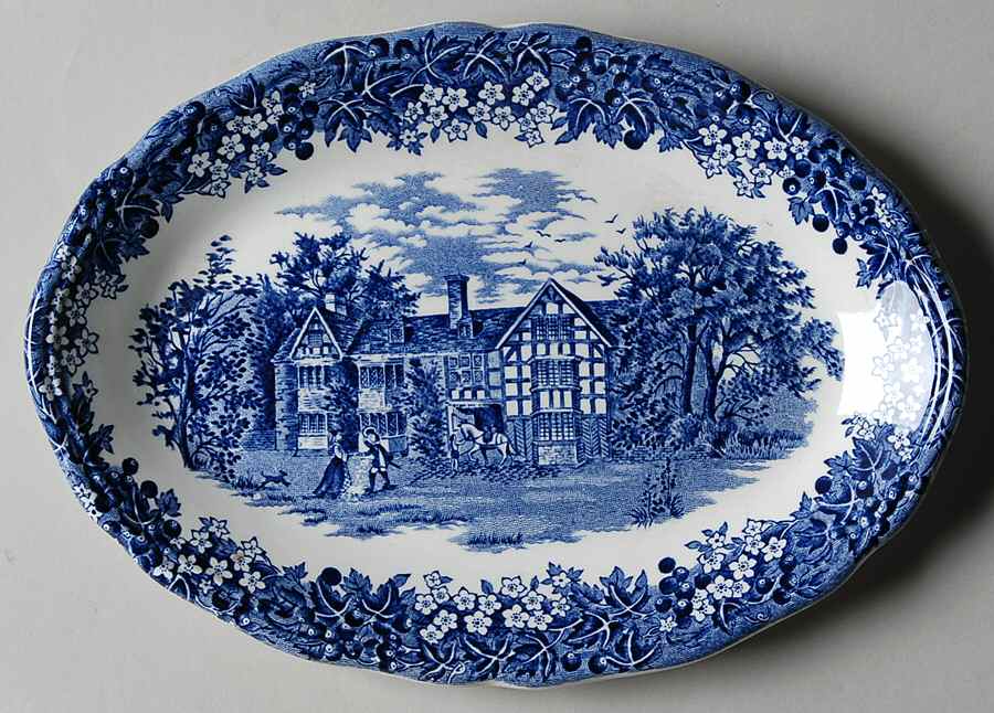 Merrie England Blue Relish/Gravy Underplate by J & G Meakin-1