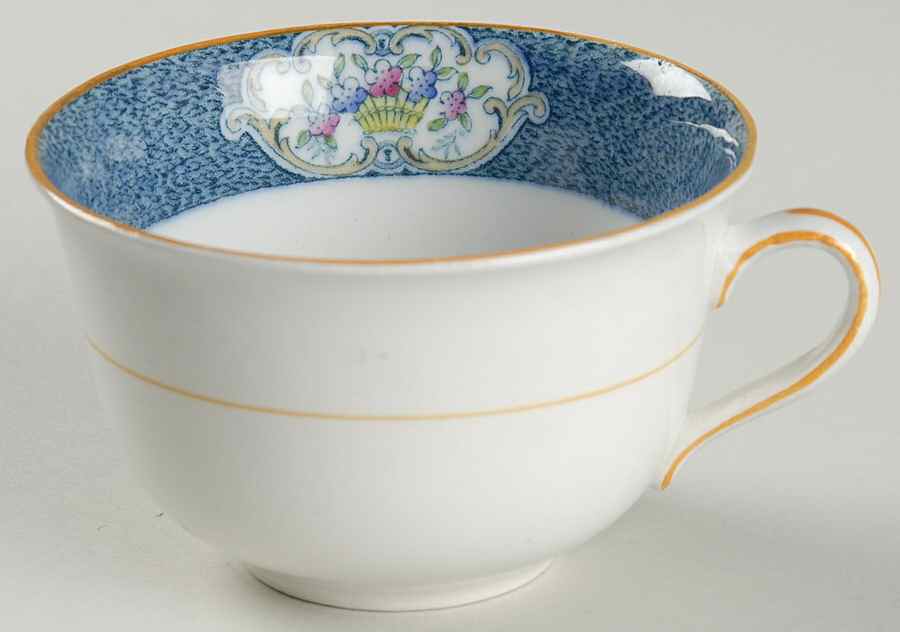 Newark (Blue On White) Flat Cup by J & G Meakin-1