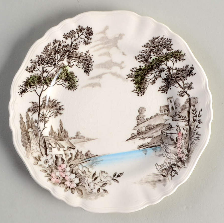 OLDE AVON DALE (MULTICOLOR, NO YELLOW) Bread & Butter Plate by J & G Meakin-1