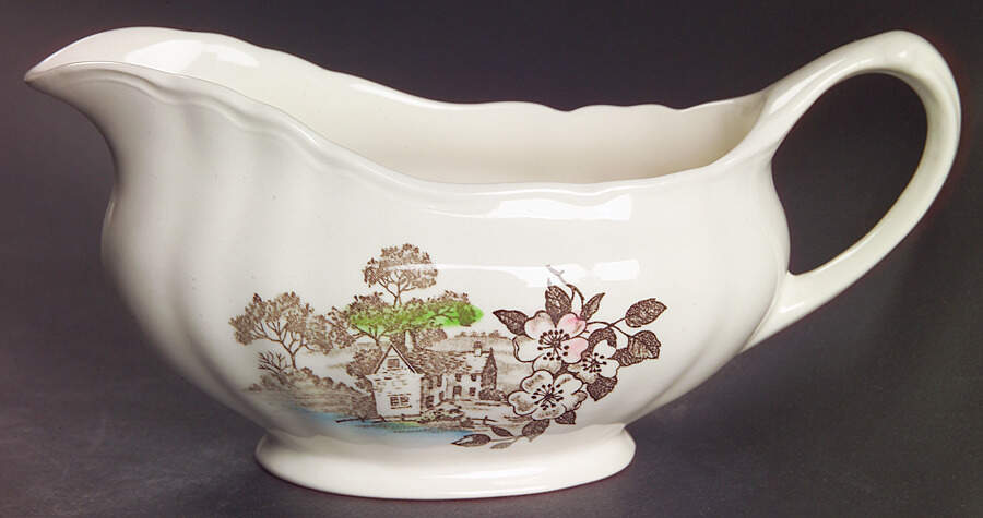 OLDE AVON DALE (MULTICOLOR, NO YELLOW) Gravy Boat by J & G Meakin-1