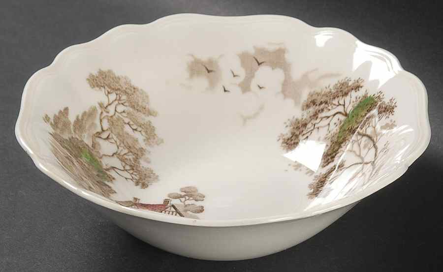 OLDE AVON DALE (MULTICOLOR, NO YELLOW) Coupe Cereal Bowl by J & G Meakin-1