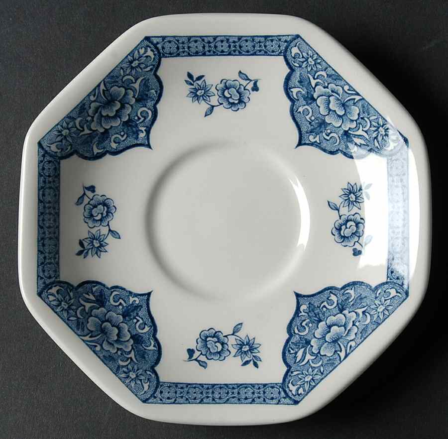 Old Pekin Blue Saucer by J & G Meakin-1