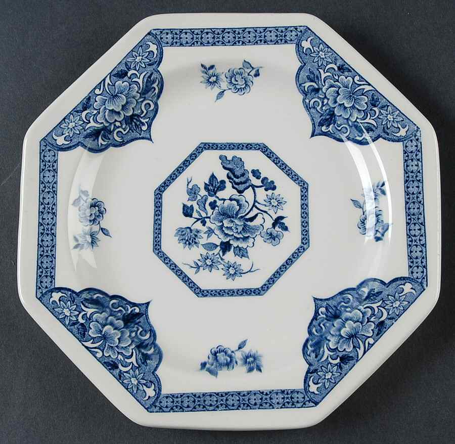 Old Pekin Blue Dessert/Pie Plate by J & G Meakin-1